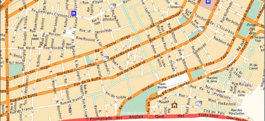 Plan du centre de Nice 